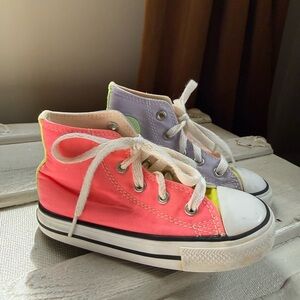 Converse Kids Pink & Purple Colorblock High-Top Sneakers